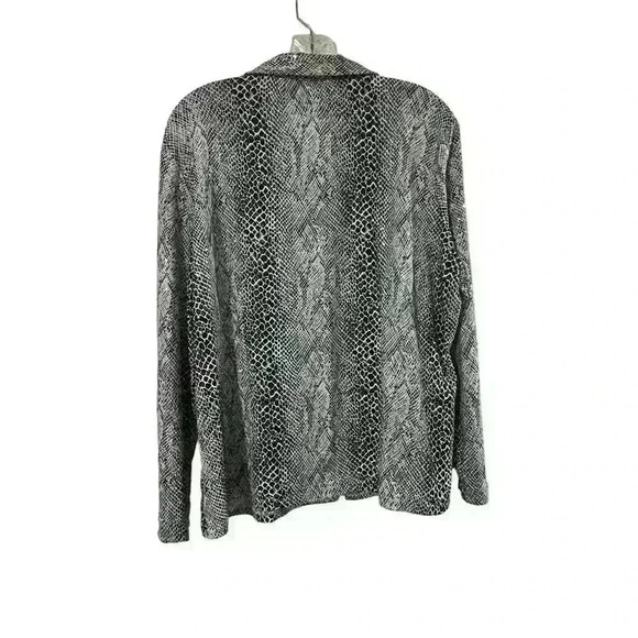 Misook Exlusively Snake Print Zipper Closure Blouse Size Large - Picture 5 of 9